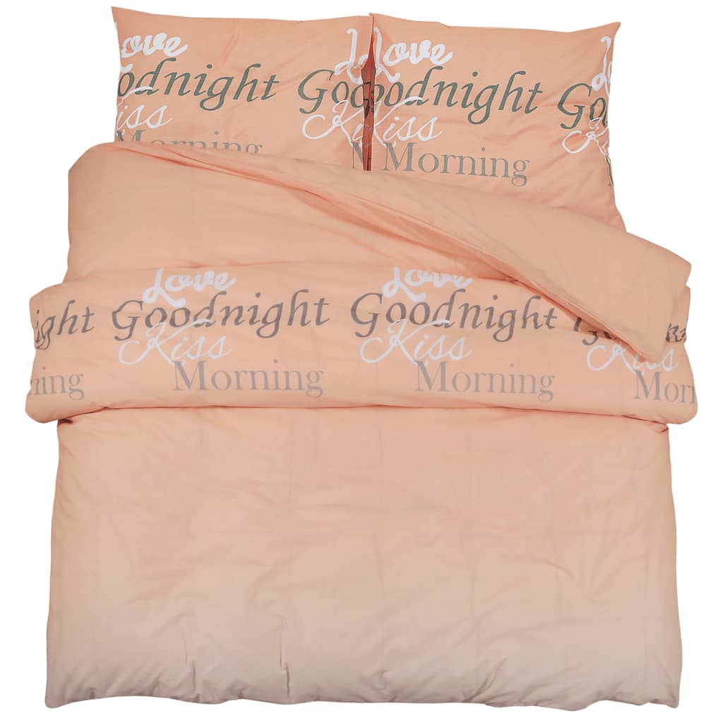 vidaXL Set cu husă de pilotă, roz, 225x220 cm, bumbac vidaXL Set cu husă de pilotă, roz, 225x220 cm, bumbac
