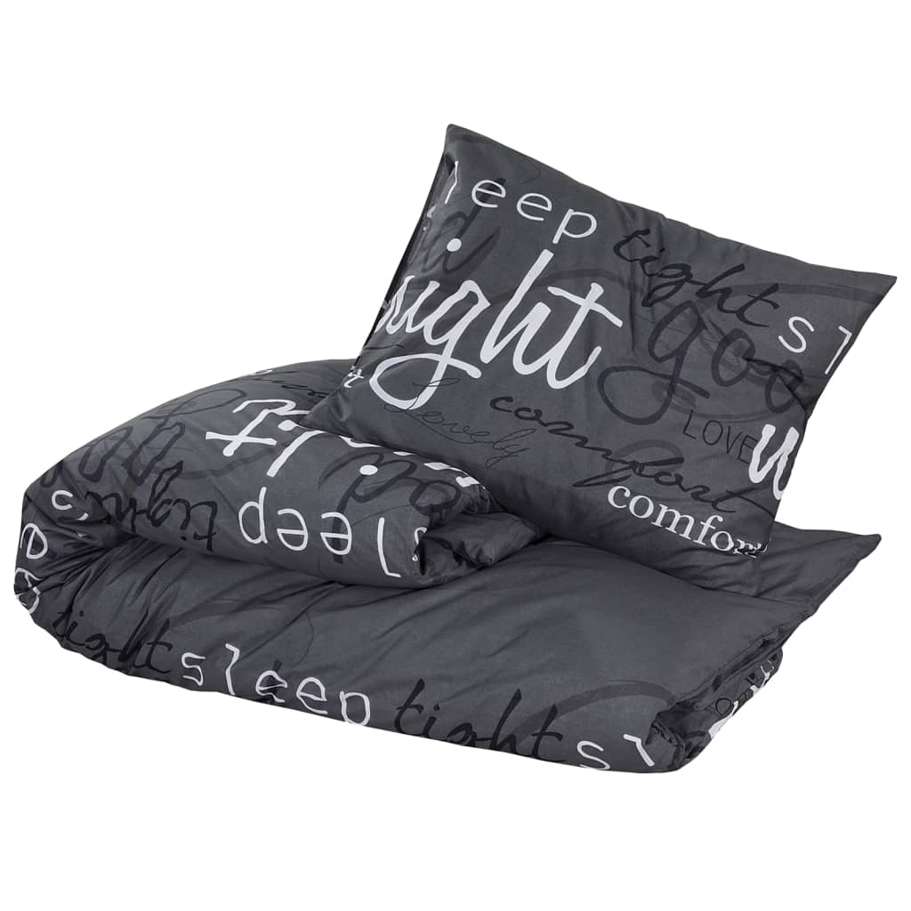 vidaXL Set cu husă de pilotă, negru, 240x220 cm, bumbac vidaXL Set cu husă de pilotă, negru, 240x220 cm, bumbac