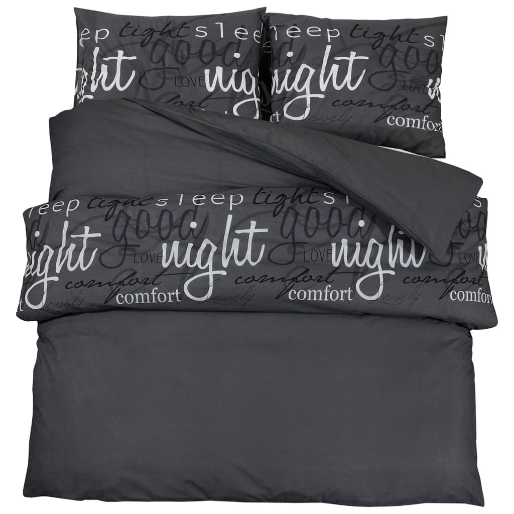 vidaXL Set cu husă de pilotă, negru, 225x220 cm, bumbac