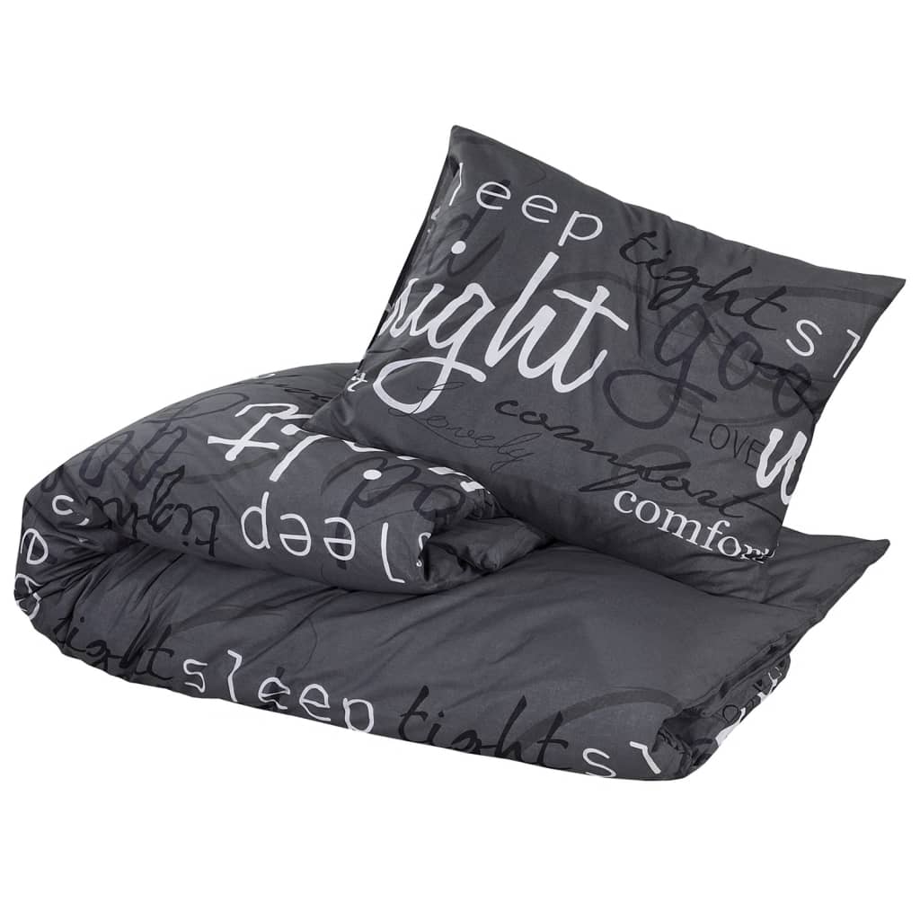 vidaXL Set cu husă de pilotă, negru, 225x220 cm, bumbac