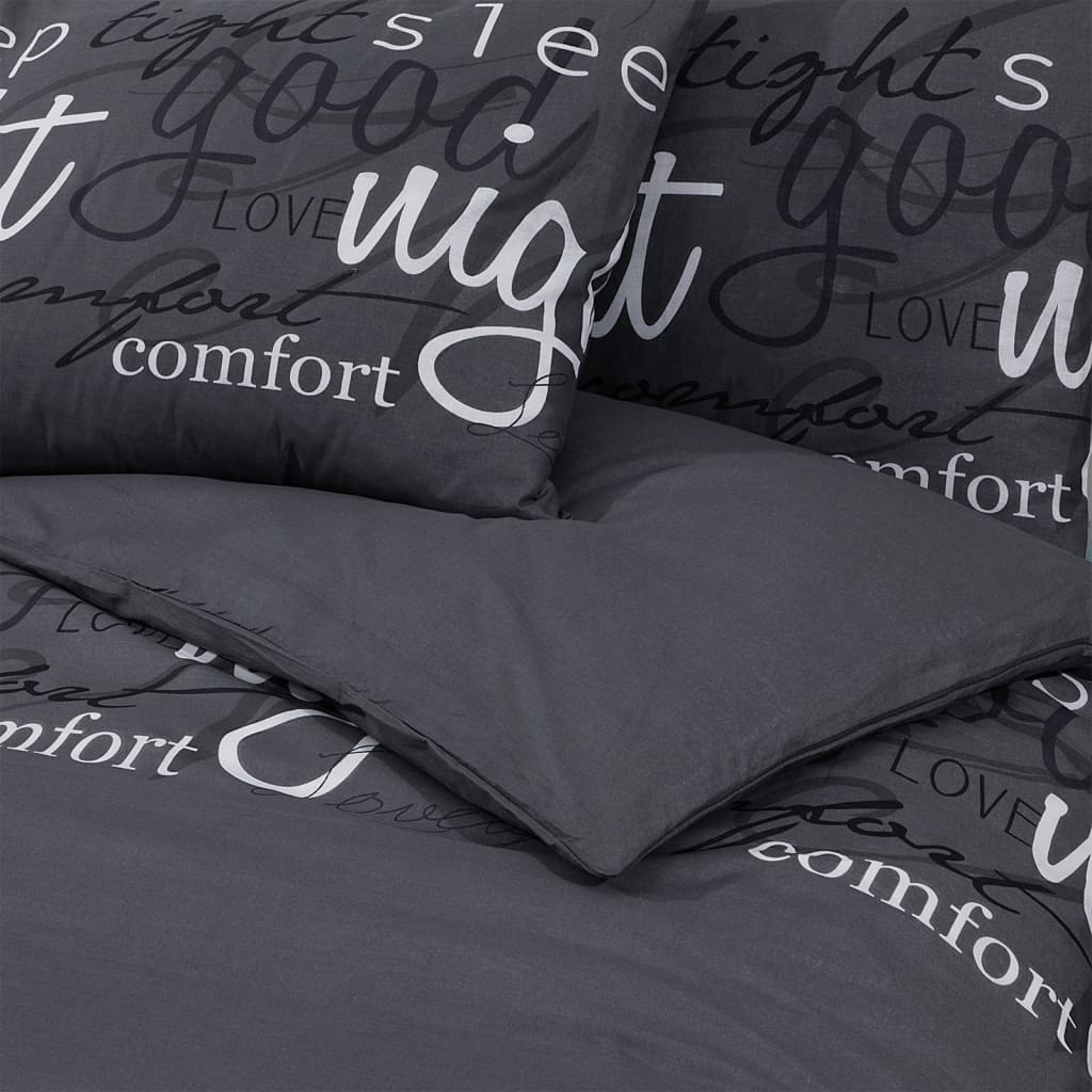 vidaXL Set cu husă de pilotă, negru, 225x220 cm, bumbac