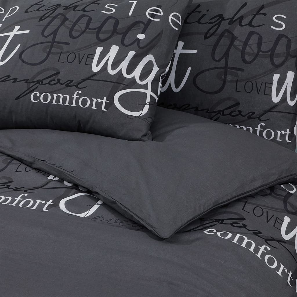 vidaXL Set cu husă de pilotă, negru, 260x220 cm, bumbac