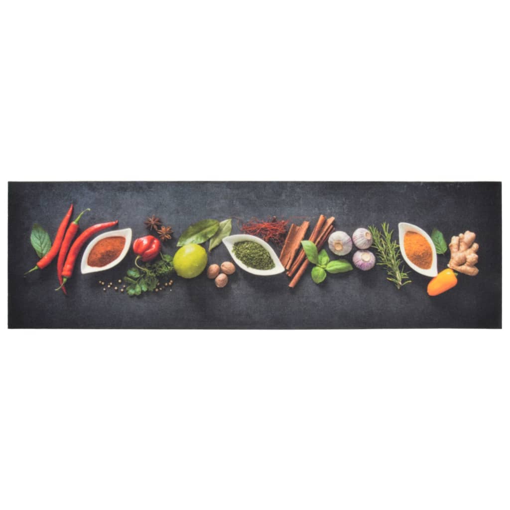 vidaXL Covor de bucătărie lavabil Spices, 45x150 cm, catifea vidaXL Covor de bucătărie lavabil Spices, 45x150 cm, catifea