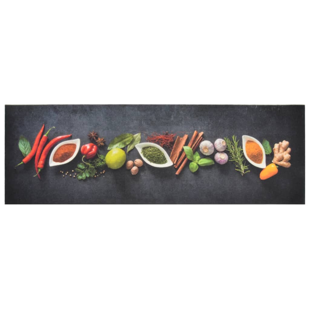 vidaXL Covor de bucătărie lavabil Spices, 60x180cm, catifea vidaXL Covor de bucătărie lavabil Spices, 60x180cm, catifea