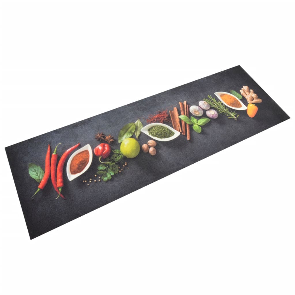vidaXL Covor de bucătărie lavabil Spices, 60x180cm, catifea vidaXL Covor de bucătărie lavabil Spices, 60x180cm, catifea