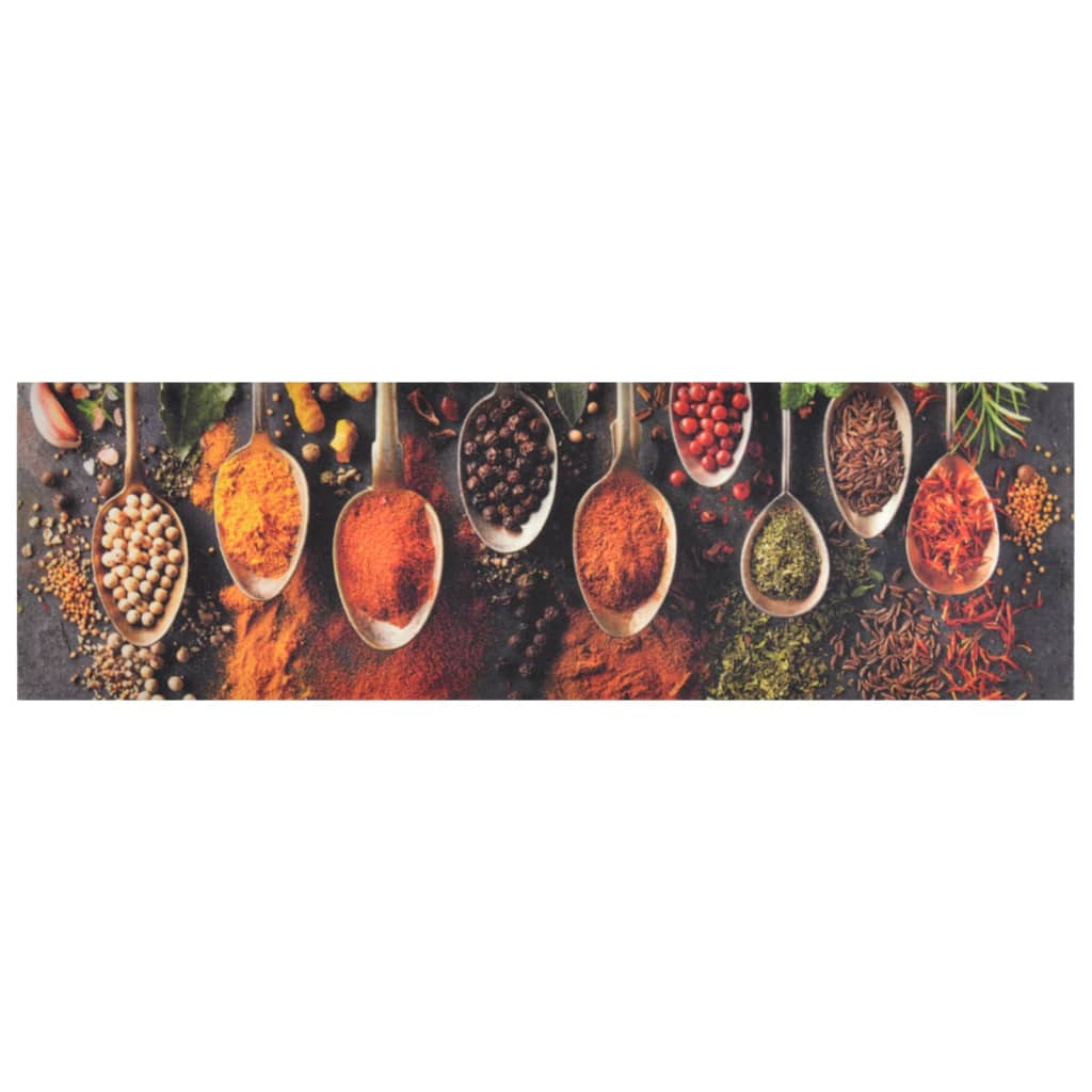 vidaXL Covor de bucătărie lavabil Spoon & Spices, 45x150 cm, catifea vidaXL Covor de bucătărie lavabil Spoon & Spices, 45x150 cm, catifea