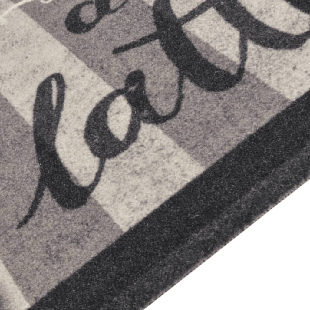 vidaXL Covor de bucătărie lavabil Coffee, negru, 60x300 cm, catifea