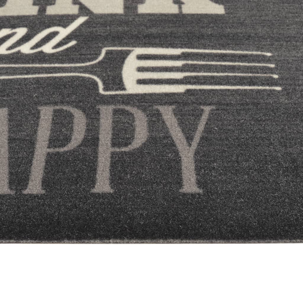vidaXL Covor de bucătărie lavabil Kitchen, negru, 45x150 cm, catifea vidaXL Covor de bucătărie lavabil Kitchen, negru, 45x150 cm, catifea