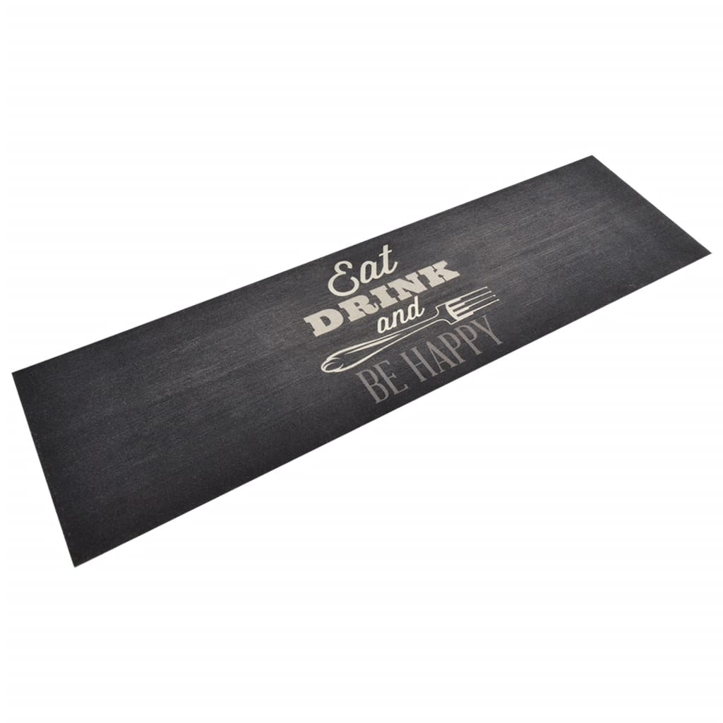 vidaXL Covor de bucătărie lavabil Kitchen, negru, 45x150 cm, catifea vidaXL Covor de bucătărie lavabil Kitchen, negru, 45x150 cm, catifea