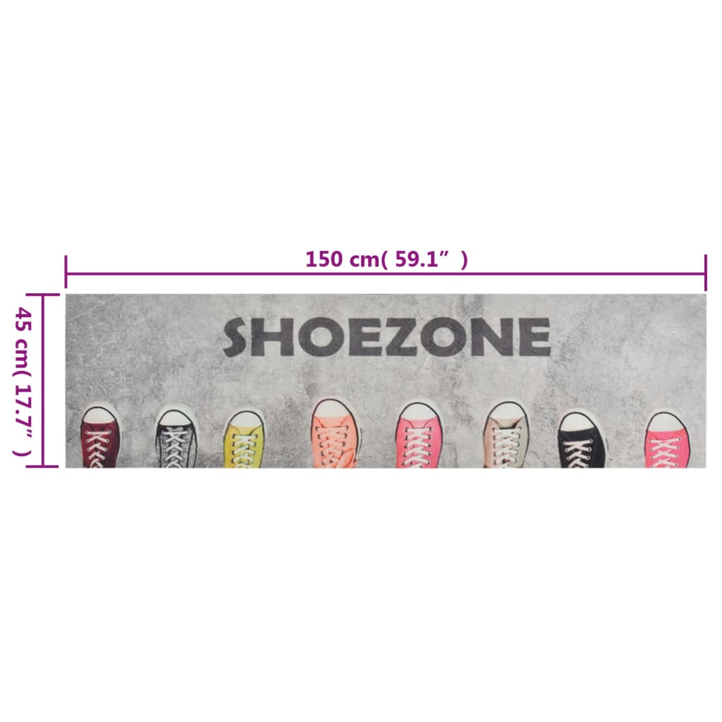 vidaXL Covor de bucătărie lavabil Shoezone, 45x150 cm, catifea vidaXL Covor de bucătărie lavabil Shoezone, 45x150 cm, catifea
