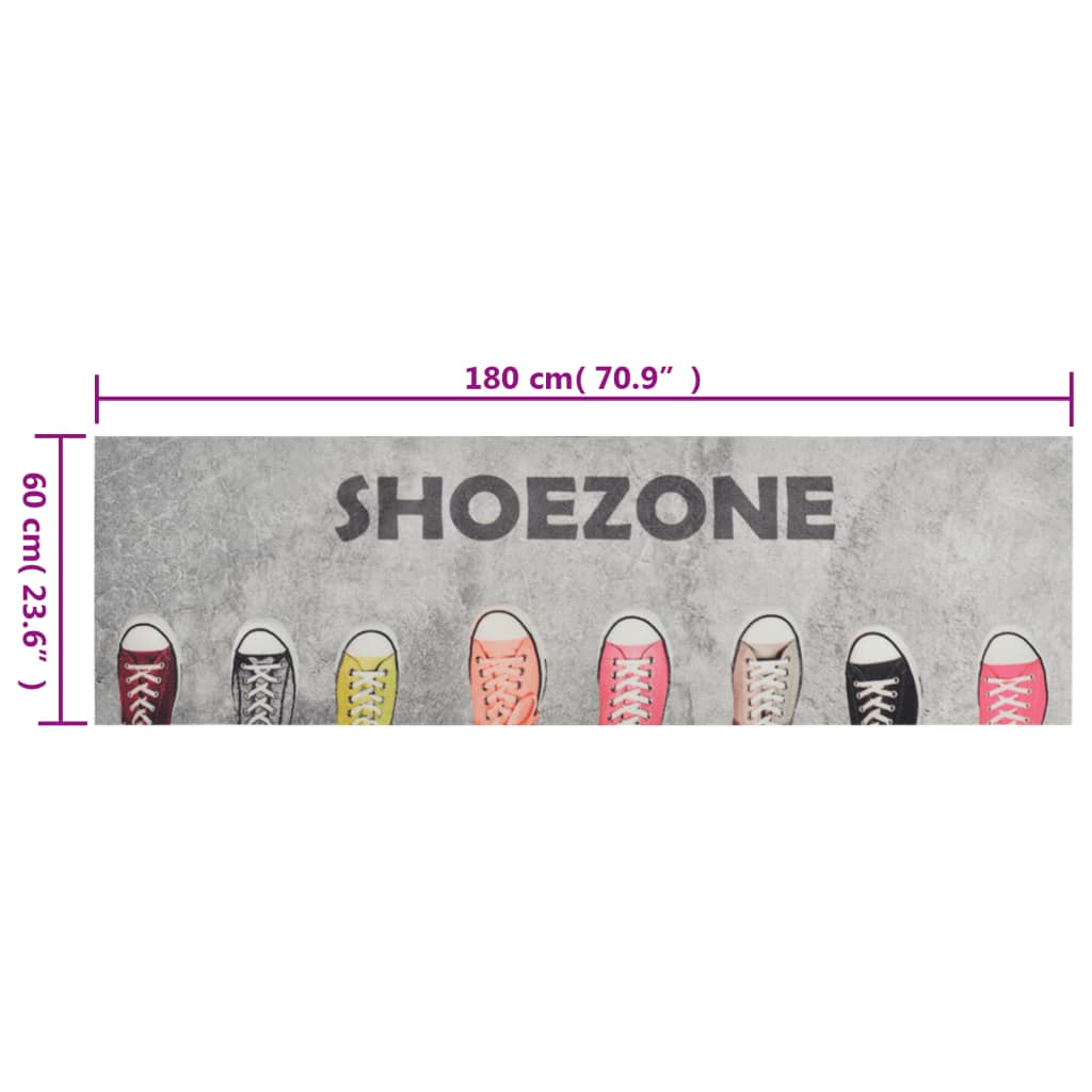 vidaXL Covor de bucătărie lavabil Shoezone, 60x180cm, catifea vidaXL Covor de bucătărie lavabil Shoezone, 60x180cm, catifea