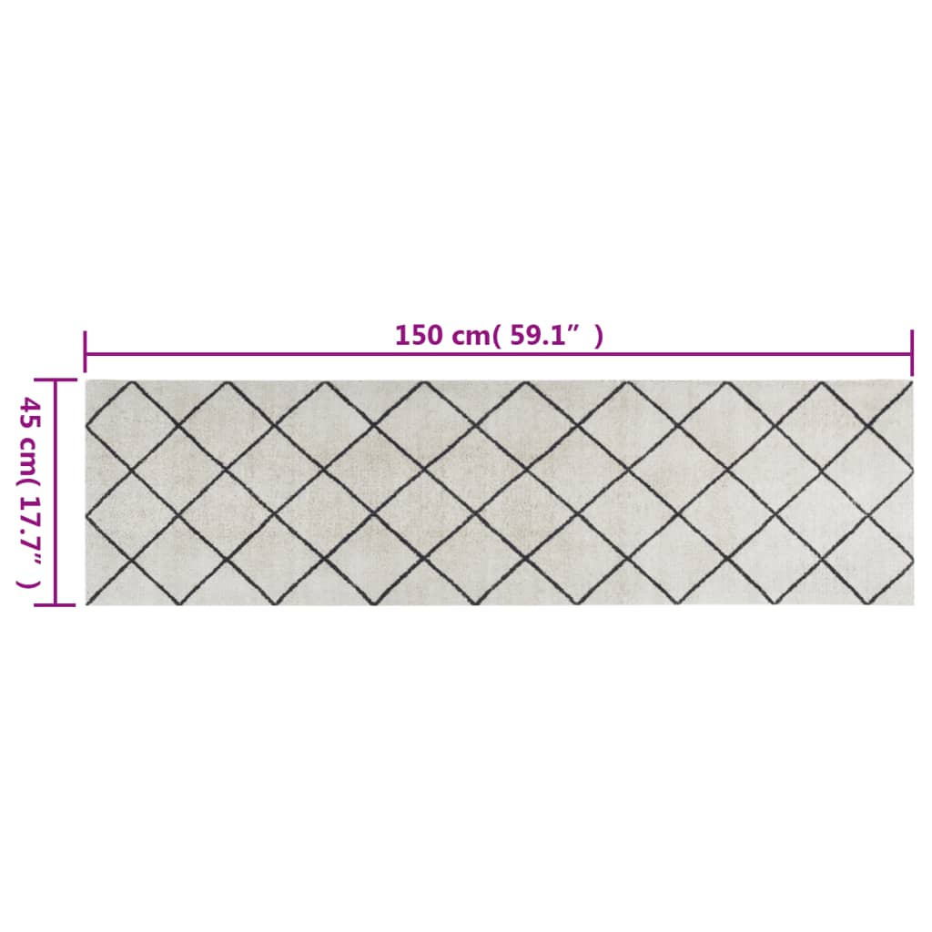 vidaXL Covor de bucătărie lavabil Square, 45x150 cm, catifea vidaXL Covor de bucătărie lavabil Square, 45x150 cm, catifea