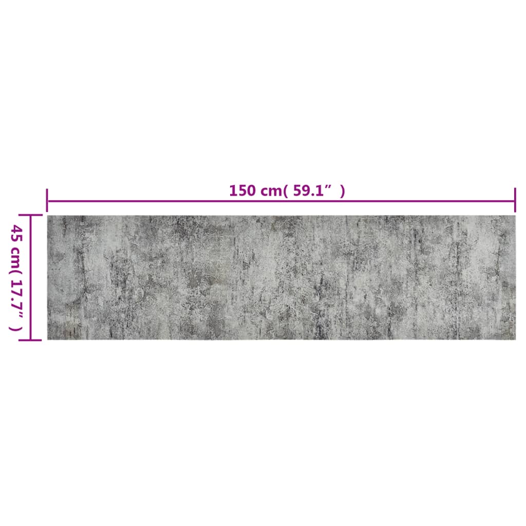 vidaXL Covor de bucătărie lavabil Beton, 45x150 cm, catifea vidaXL Covor de bucătărie lavabil Beton, 45x150 cm, catifea