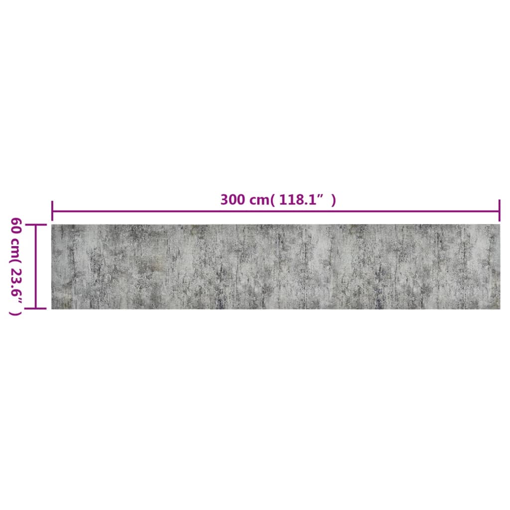 vidaXL Covor de bucătărie lavabil Beton, 60x300 cm, catifea vidaXL Covor de bucătărie lavabil Beton, 60x300 cm, catifea