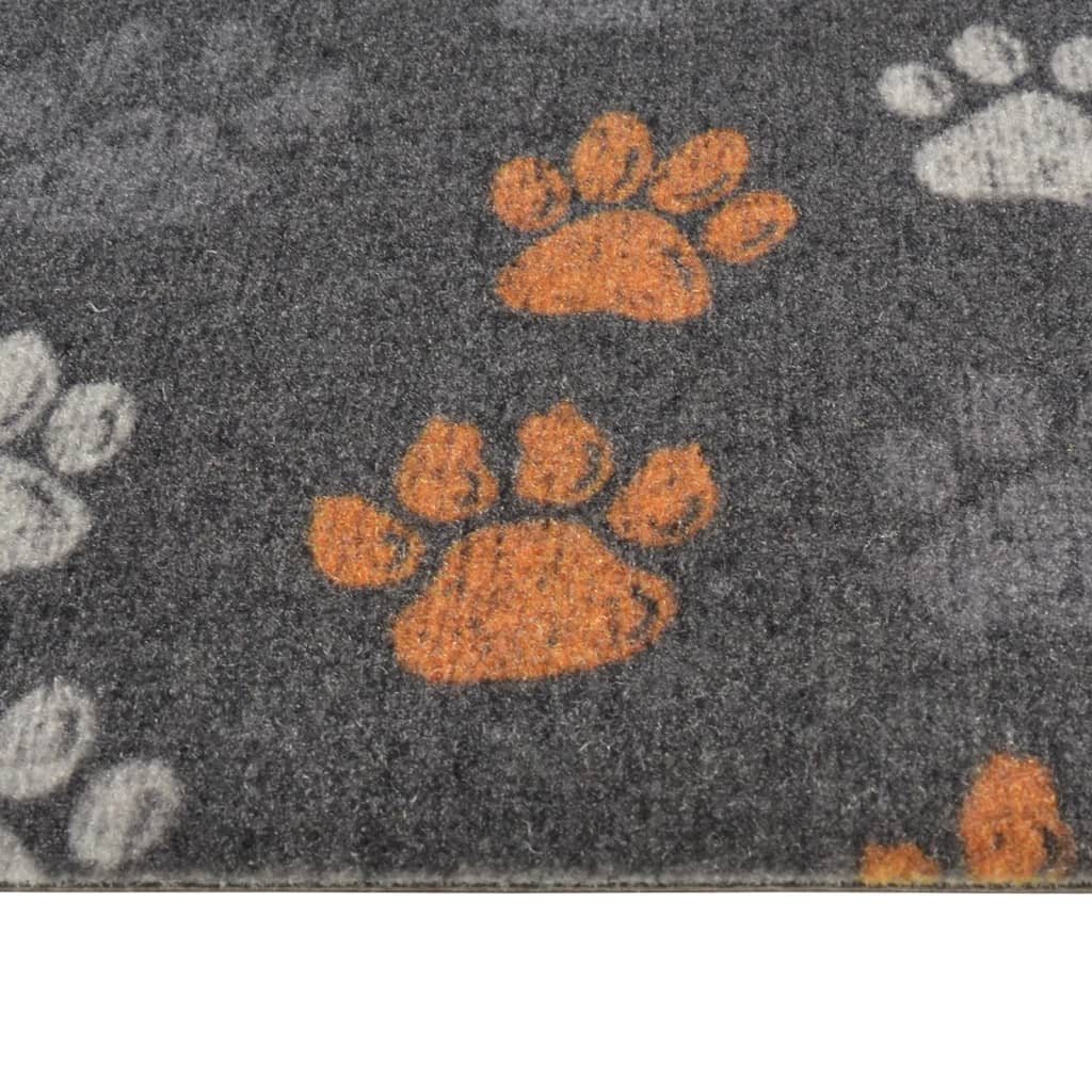 vidaXL Covor de bucătărie lavabil Paws, 60x300 cm, catifea vidaXL Covor de bucătărie lavabil Paws, 60x300 cm, catifea