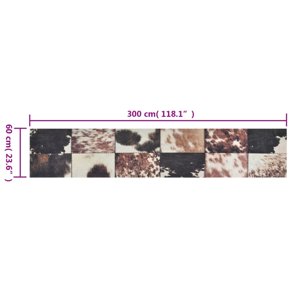 vidaXL Covor de bucătărie lavabil Animal Skin, 60x300 cm, catifea vidaXL Covor de bucătărie lavabil Animal Skin, 60x300 cm, catifea