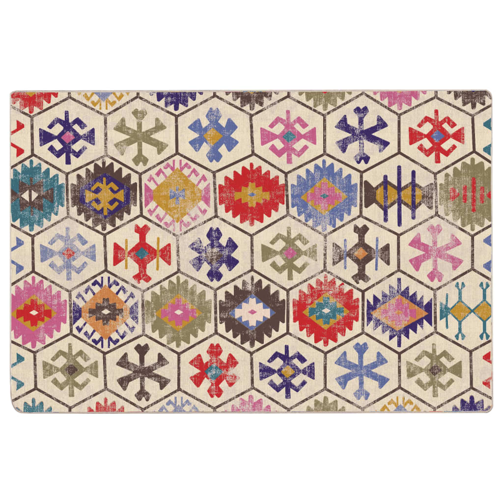 vidaXL Covor lavabil anti-alunecare, multicolor, 120x180 cm