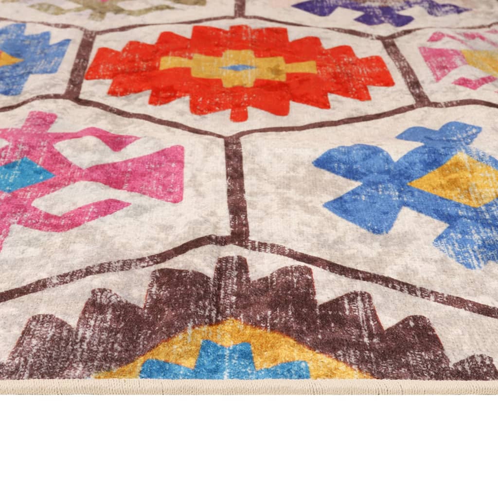 vidaXL Covor lavabil anti-alunecare, multicolor, 120x180 cm