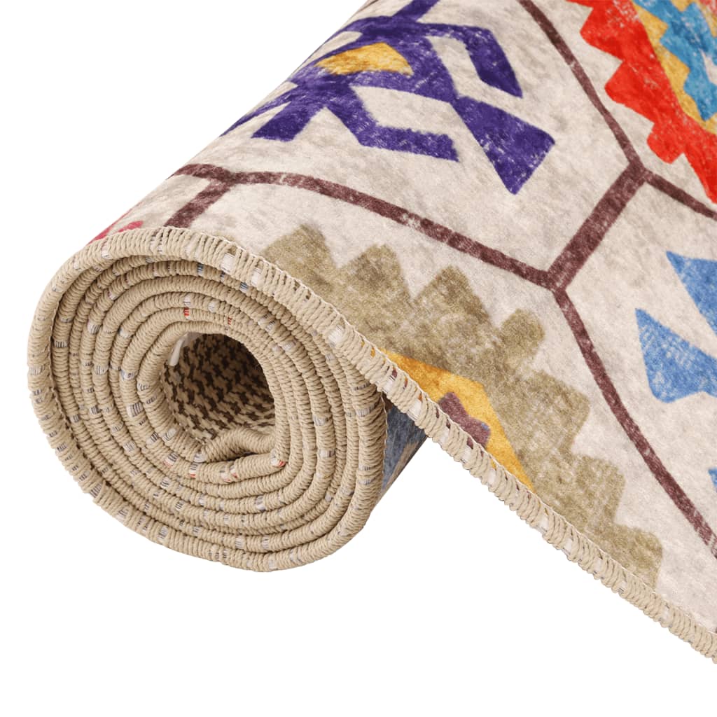 vidaXL Covor lavabil anti-alunecare, multicolor, 160x230 cm