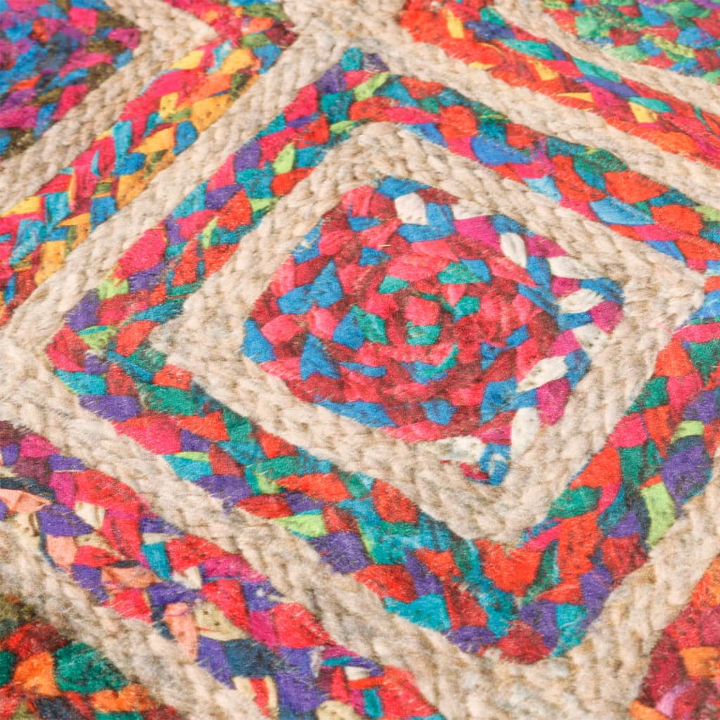 vidaXL Covor lavabil, multicolor, Ø 120 cm, anti-alunecare