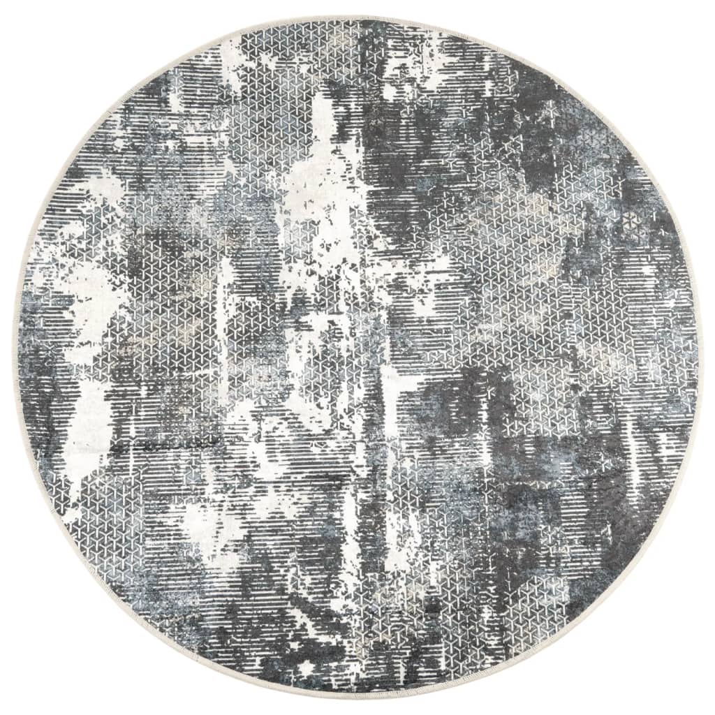 vidaXL Covor lavabil, multicolor, Ø 120 cm, anti-alunecare