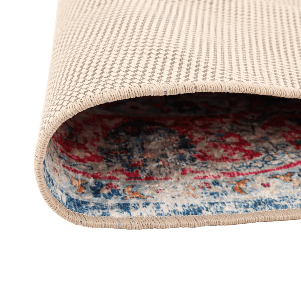 vidaXL Covor lavabil, multicolor, Ø 120 cm, anti-alunecare