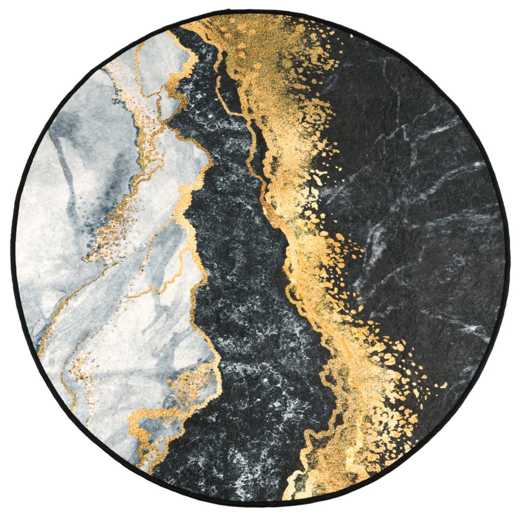 vidaXL Covor lavabil, multicolor, Ø 120 cm, anti-alunecare