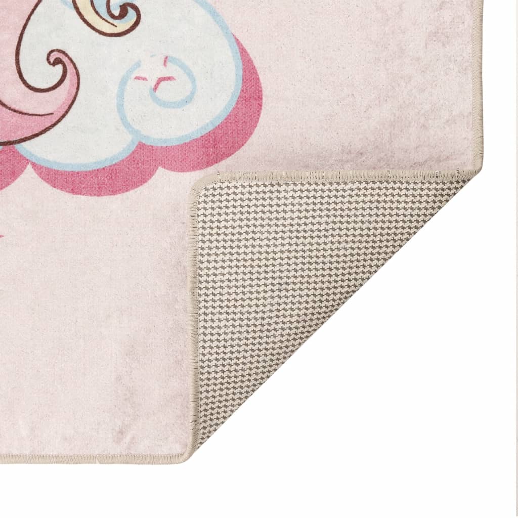vidaXL Covor copii, roz unicorn, 160x230 cm, lavabil, anti-alunecare vidaXL Covor copii, roz unicorn, 160x230 cm, lavabil, anti-alunecare