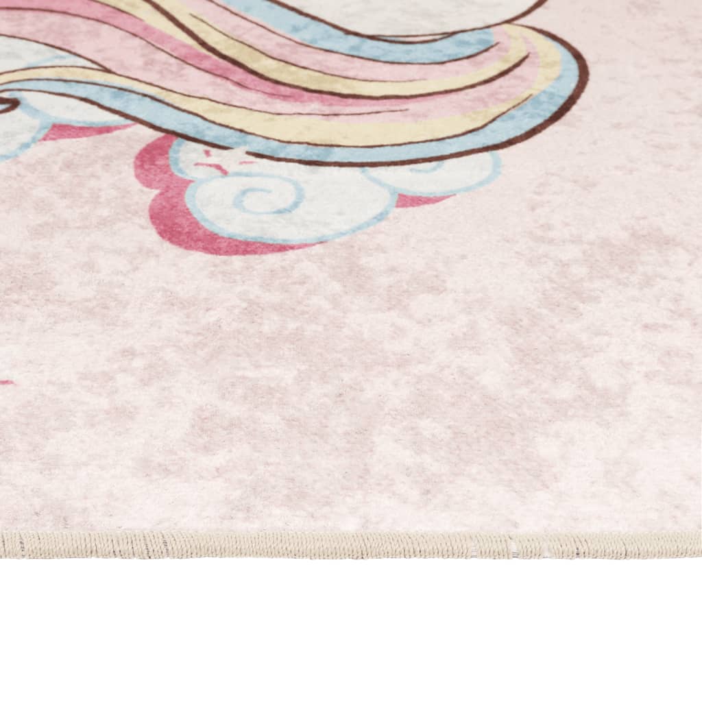 vidaXL Covor copii, roz unicorn, 160x230 cm, lavabil, anti-alunecare vidaXL Covor copii, roz unicorn, 160x230 cm, lavabil, anti-alunecare