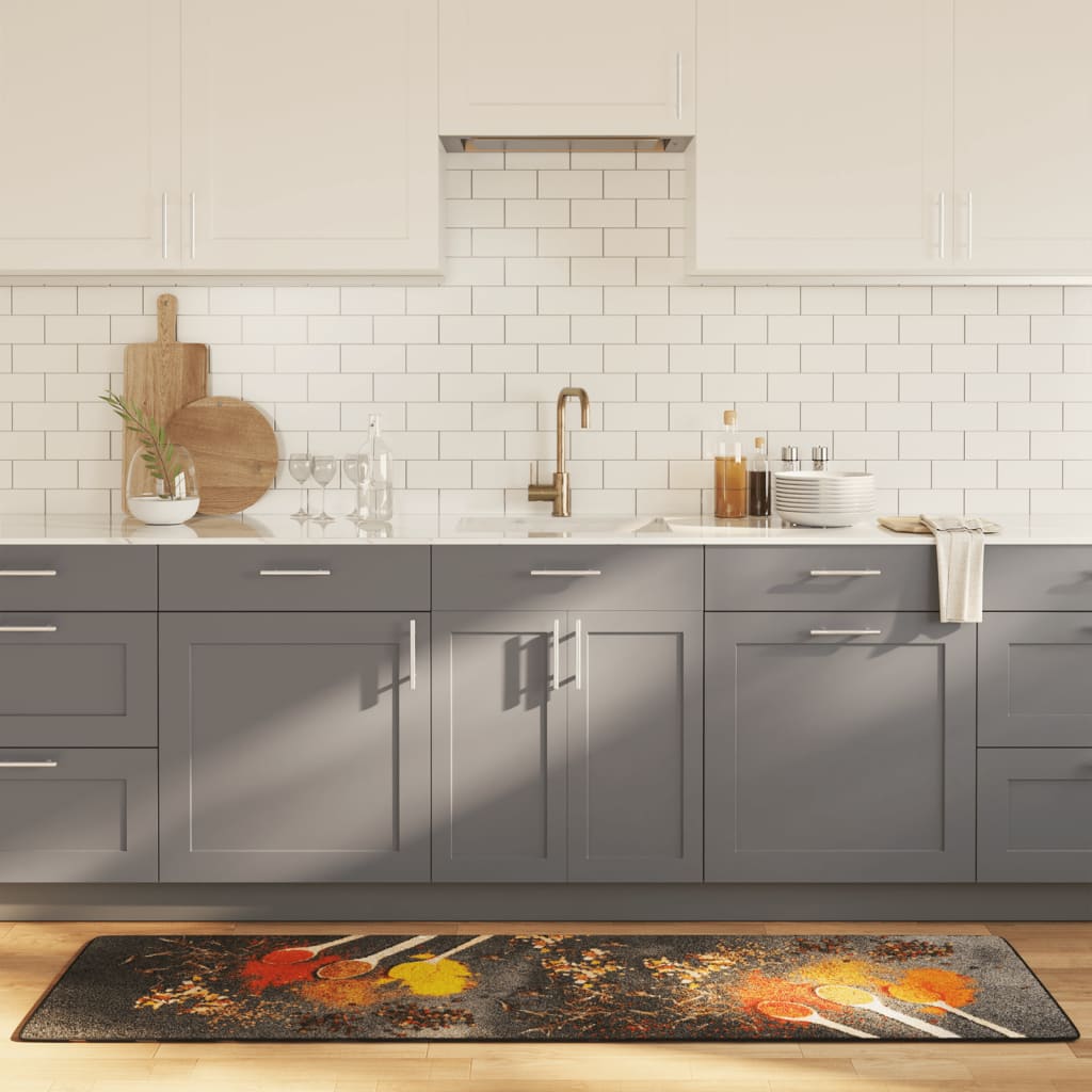 vidaXL Covor bucătărie, multicolor, 60x180 cm, lavabil, anti-alunecare vidaXL Covor bucătărie, multicolor, 60x180 cm, lavabil, anti-alunecare