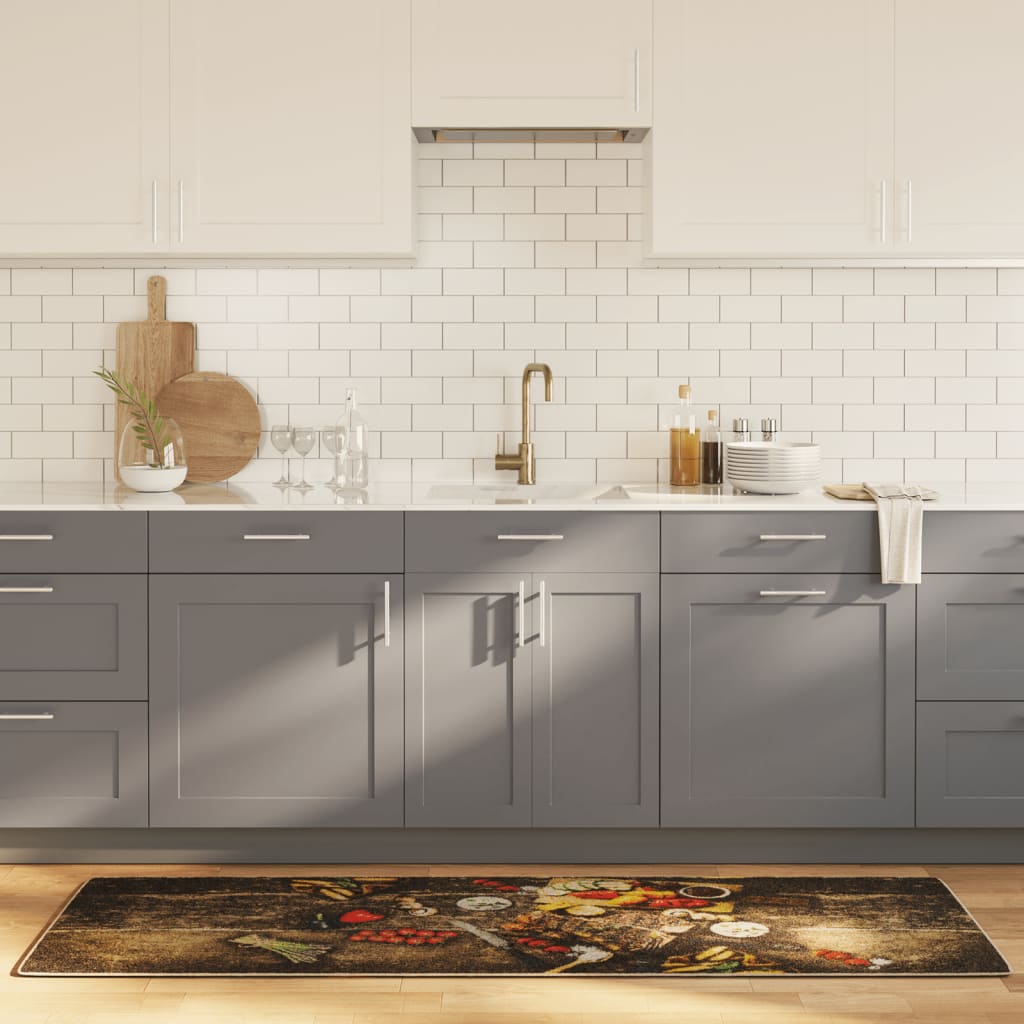 vidaXL Covor bucătărie, multicolor, 60x180 cm, lavabil, anti-alunecare vidaXL Covor bucătărie, multicolor, 60x180 cm, lavabil, anti-alunecare