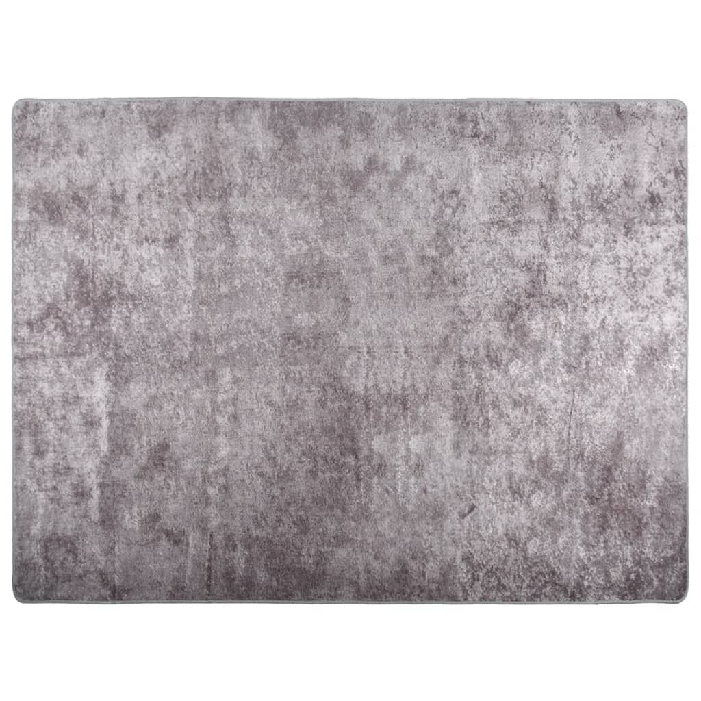 vidaXL Covor lavabil, gri, 400x300 cm, anti-alunecare