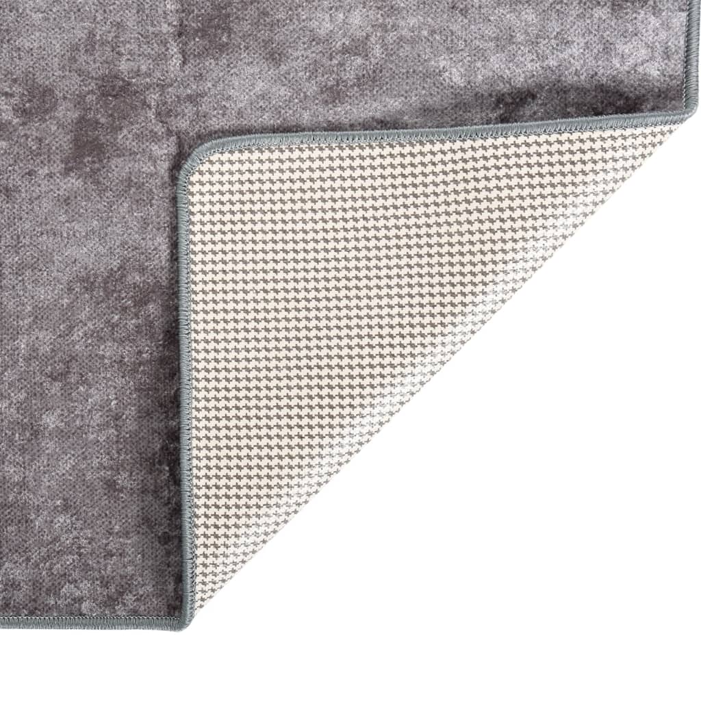 vidaXL Covor lavabil, gri, 400x300 cm, anti-alunecare