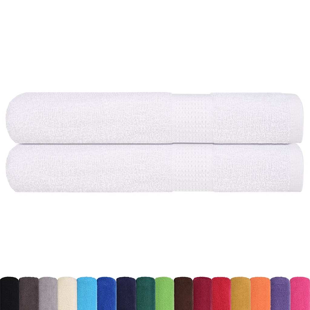 vidaXL Prosoape 2 buc Alb 100x200 cm 360 g/m² 100% bumbac vidaXL Prosoape 2 buc Alb 100x200 cm 360 g/m² 100% bumbac