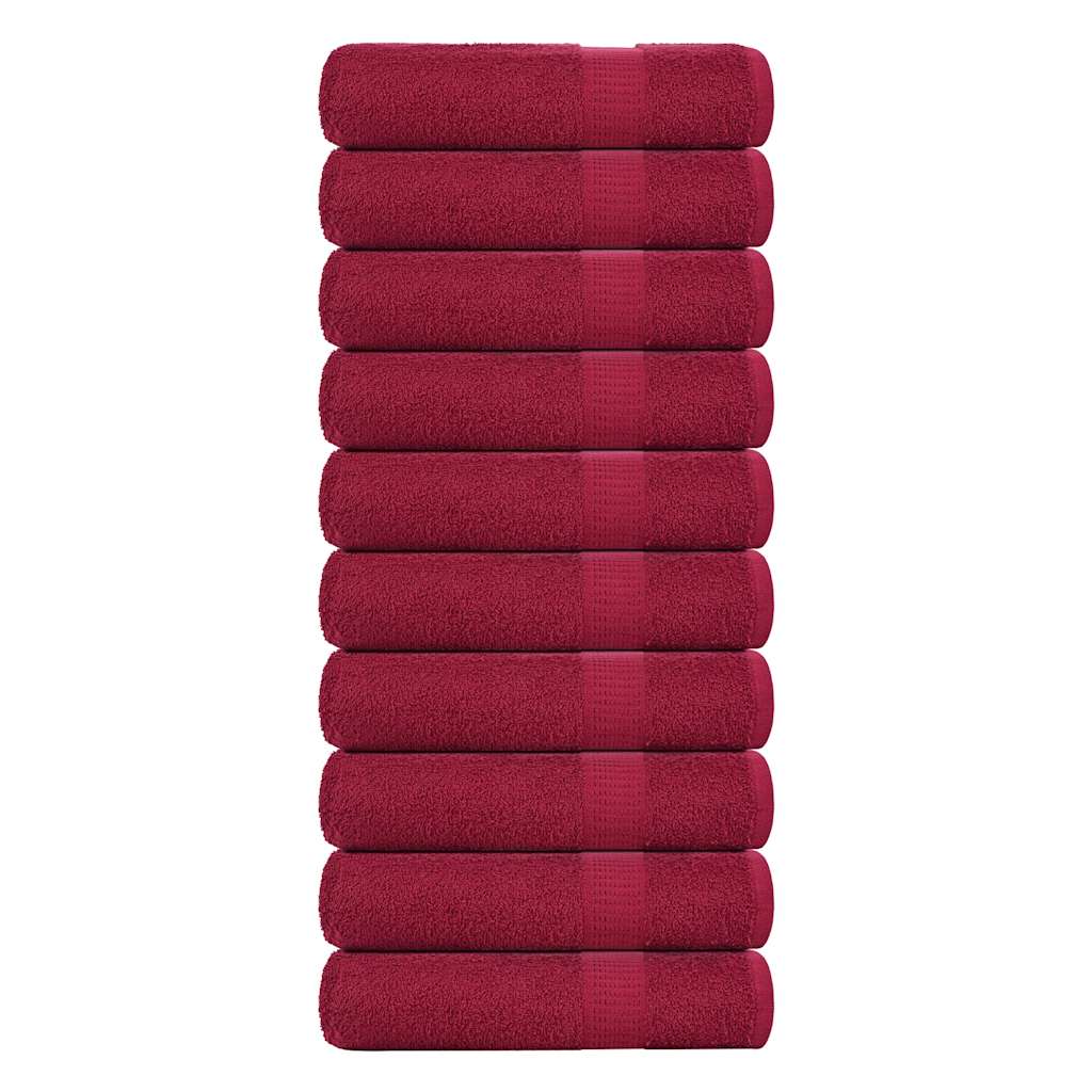 vidaXL Prosoape de mâini, FROGN, 10 buc., Bordeaux, 50x100 cm, 360 g/m²