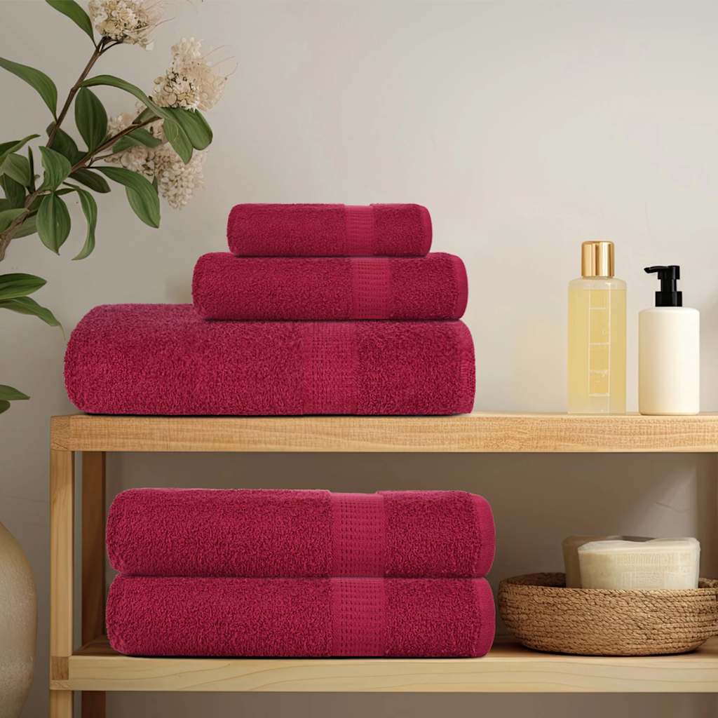 vidaXL Prosoape de baie 4 buc Bordeaux 100x150 cm 360 g/m² 100% bumbac vidaXL Prosoape de baie 4 buc Bordeaux 100x150 cm 360 g/m² 100% bumbac