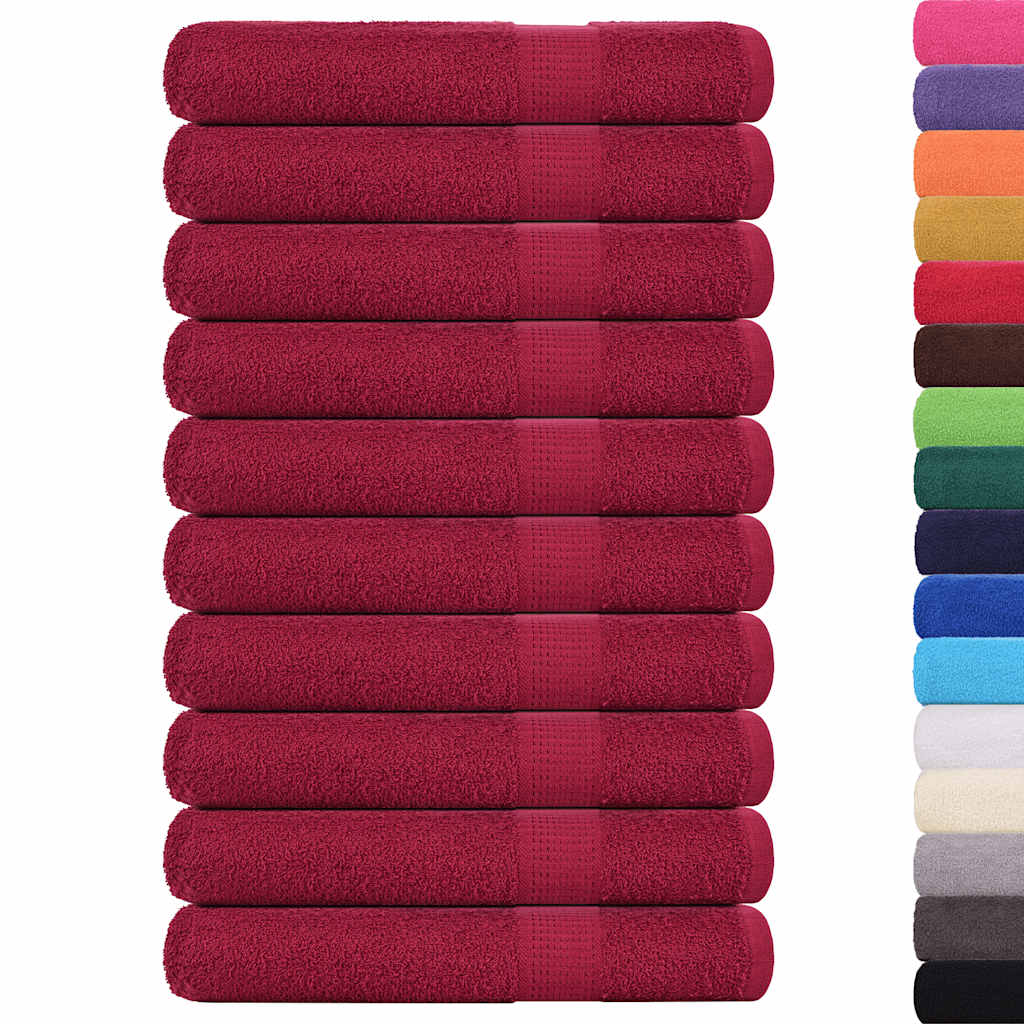 vidaXL Prosoape 10 buc Bordeaux 100x200 cm 360 g/m² 100% bumbac vidaXL Prosoape 10 buc Bordeaux 100x200 cm 360 g/m² 100% bumbac