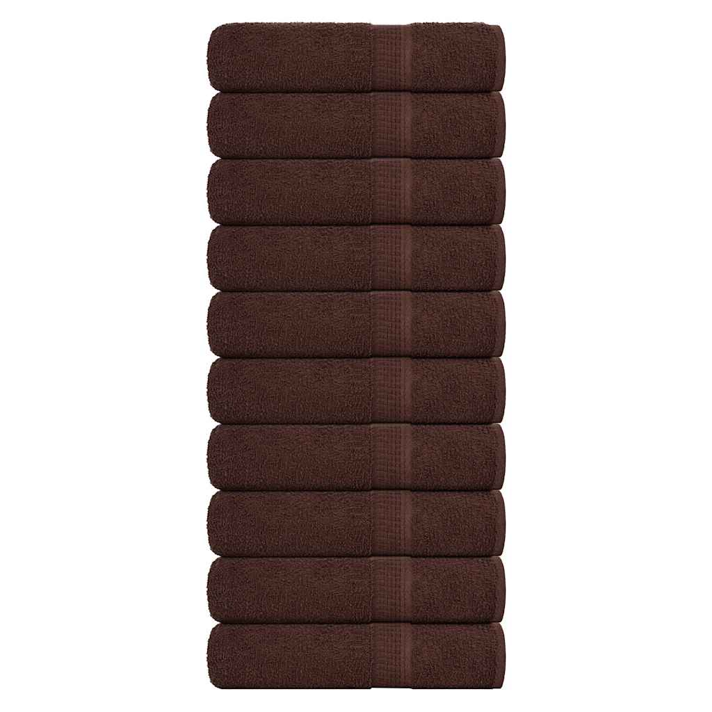 vidaXL Prosoape de mâini, FROGN, 10 buc., maro, 50x100 cm, 360 g/m²