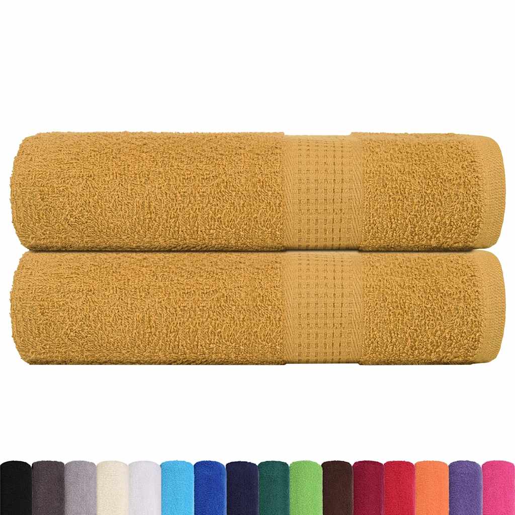 vidaXL Prosoape de duș 2 buc Aur 70x140 cm 360 g/m² 100% bumbac vidaXL Prosoape de duș 2 buc Aur 70x140 cm 360 g/m² 100% bumbac