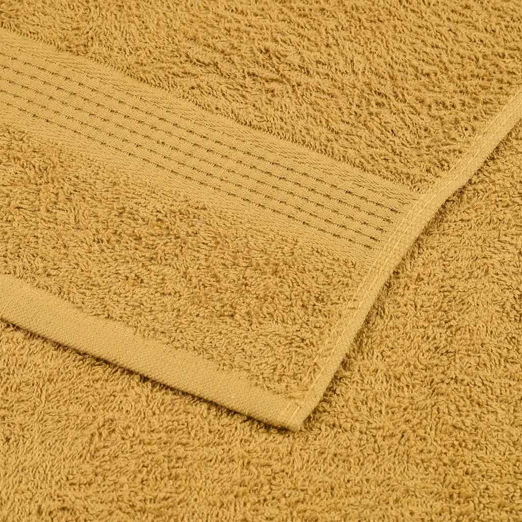 vidaXL Prosoape de baie 2 buc Aur 100x150 cm 360 g/m² 100% bumbac vidaXL Prosoape de baie 2 buc Aur 100x150 cm 360 g/m² 100% bumbac