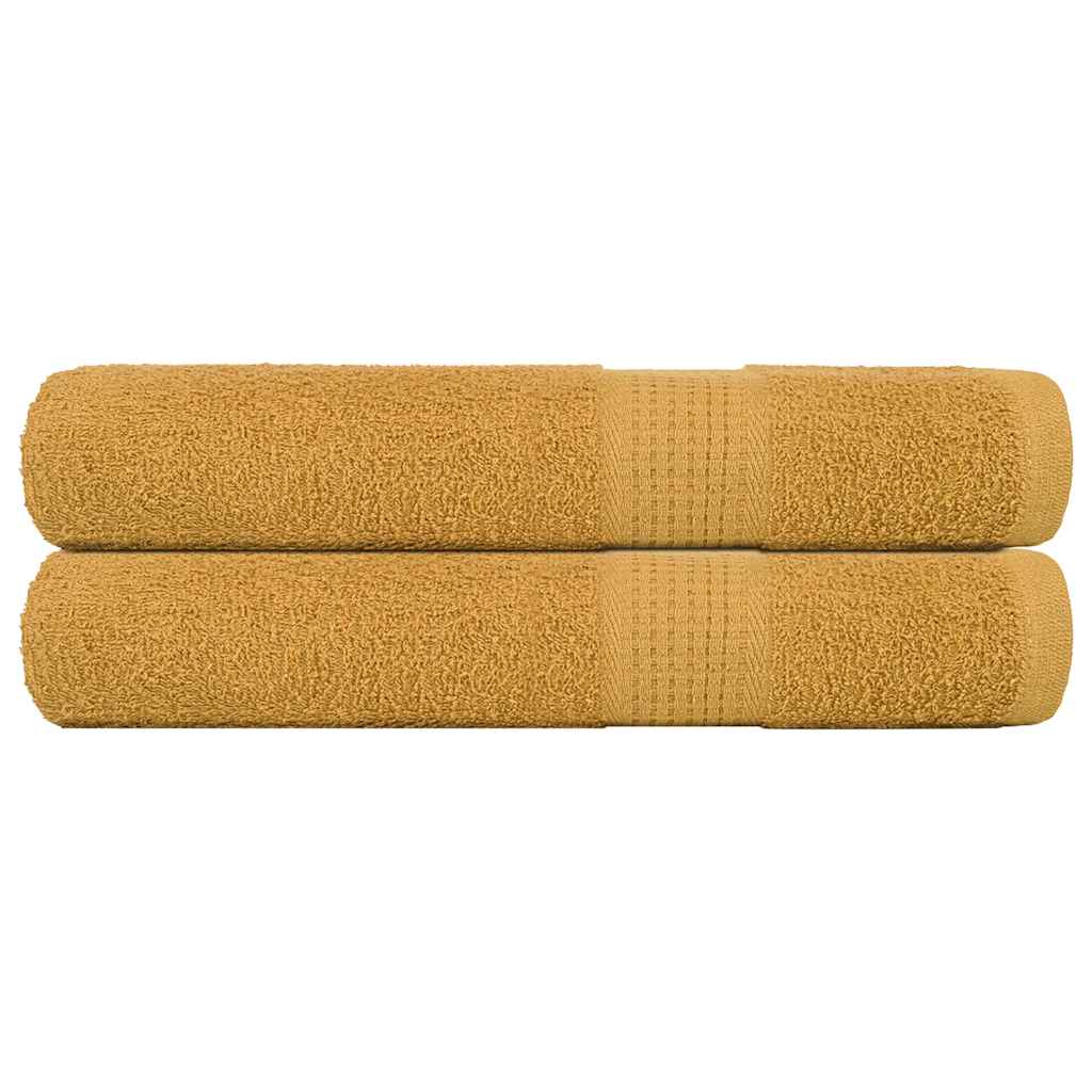 vidaXL Prosoape 2 buc Aur 100x200 cm 360 g/m² 100% bumbac vidaXL Prosoape 2 buc Aur 100x200 cm 360 g/m² 100% bumbac