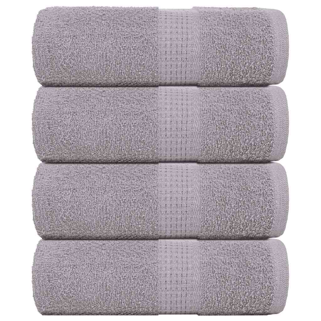 vidaXL Prosoape pentru oaspeți 4 buc Gri 30x50 cm 360 g/m² 100% bumbac