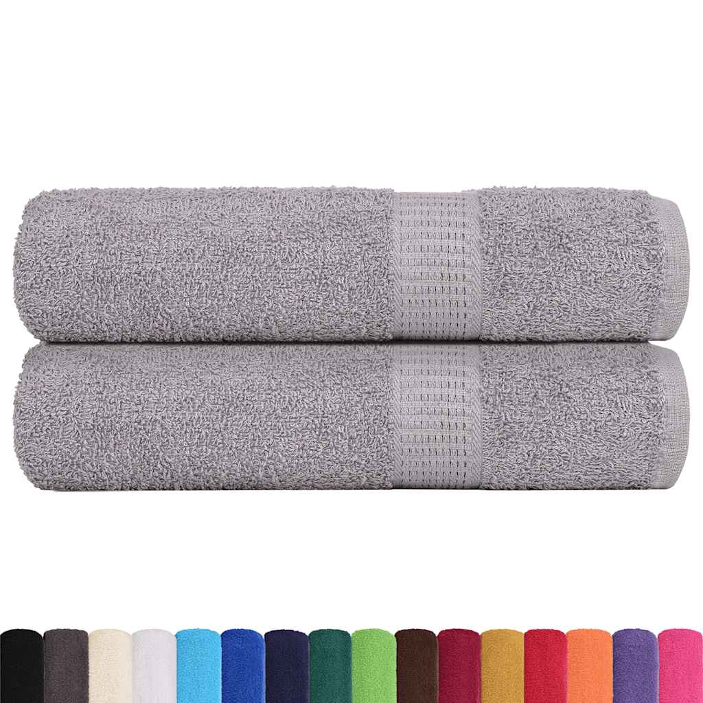 vidaXL Prosoape de baie 2 buc Gri 100x150 cm 360 g/m² 100% bumbac vidaXL Prosoape de baie 2 buc Gri 100x150 cm 360 g/m² 100% bumbac
