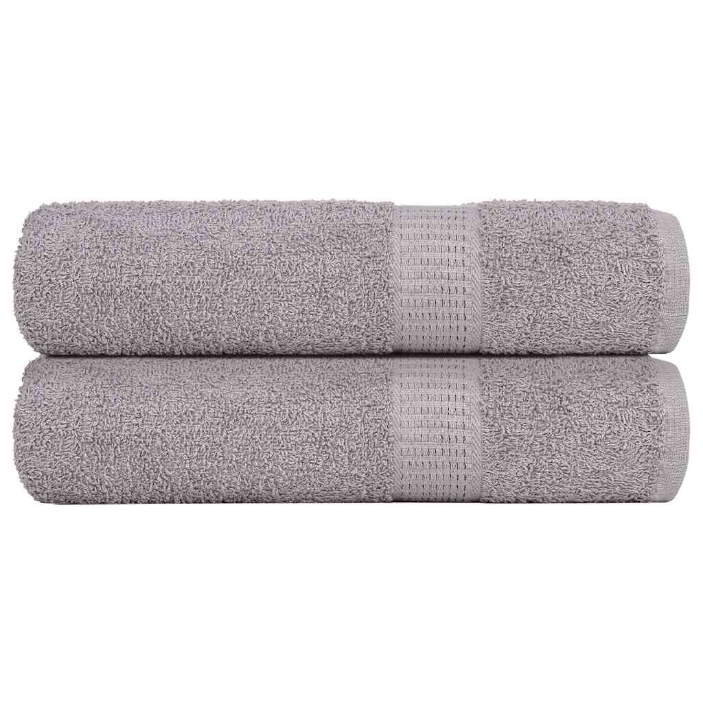 vidaXL Prosoape de baie 2 buc Gri 100x150 cm 360 g/m² 100% bumbac vidaXL Prosoape de baie 2 buc Gri 100x150 cm 360 g/m² 100% bumbac