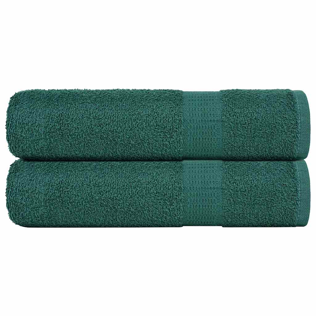 vidaXL Prosoape de baie 2 buc Verde 100x150 cm 360 g/m² 100% bumbac vidaXL Prosoape de baie 2 buc Verde 100x150 cm 360 g/m² 100% bumbac