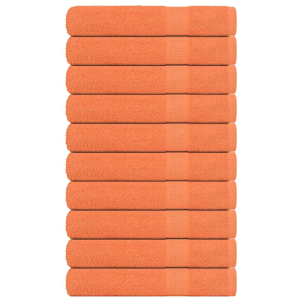 vidaXL Prosoape pentru saună 10 buc Portocaliu 360 g/m² 100% bumbac