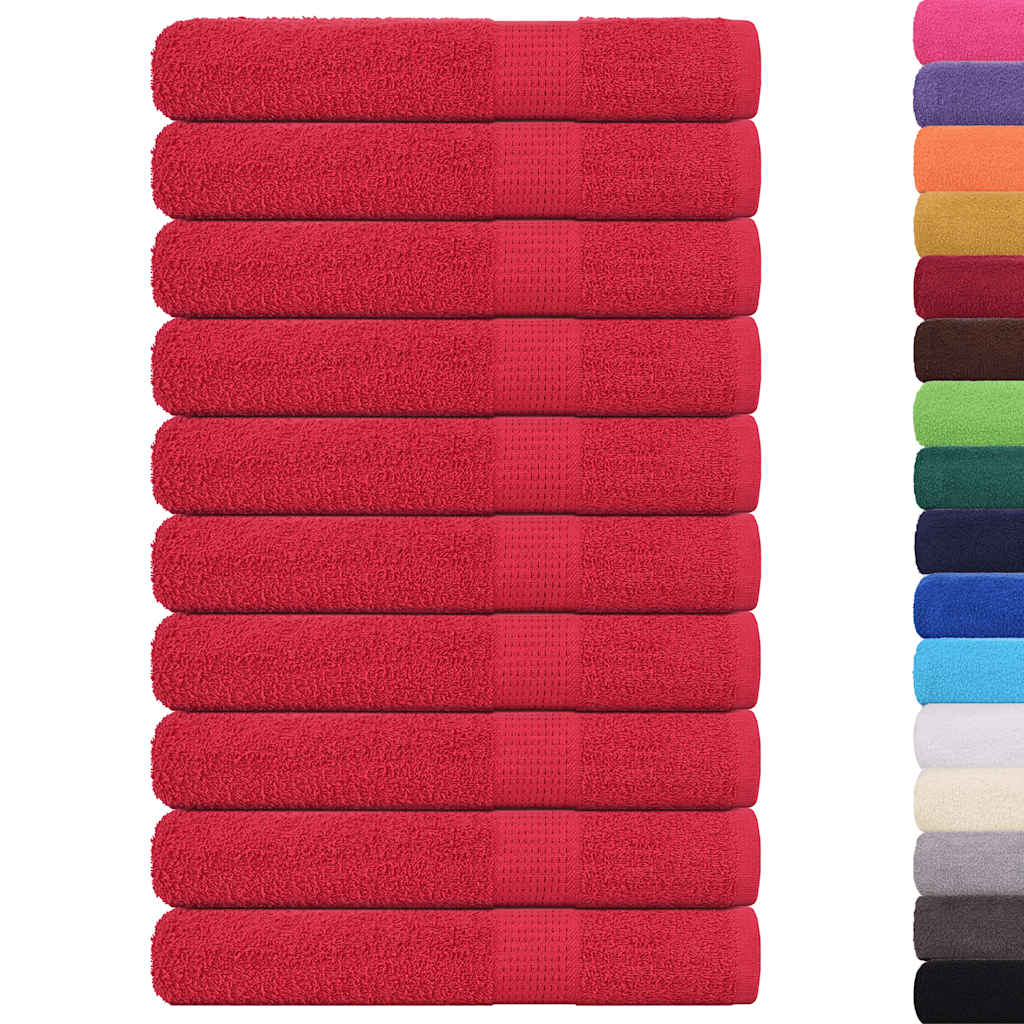 vidaXL Prosoape 10 buc Roșu 100x200 cm 360 g/m² 100% bumbac vidaXL Prosoape 10 buc Roșu 100x200 cm 360 g/m² 100% bumbac