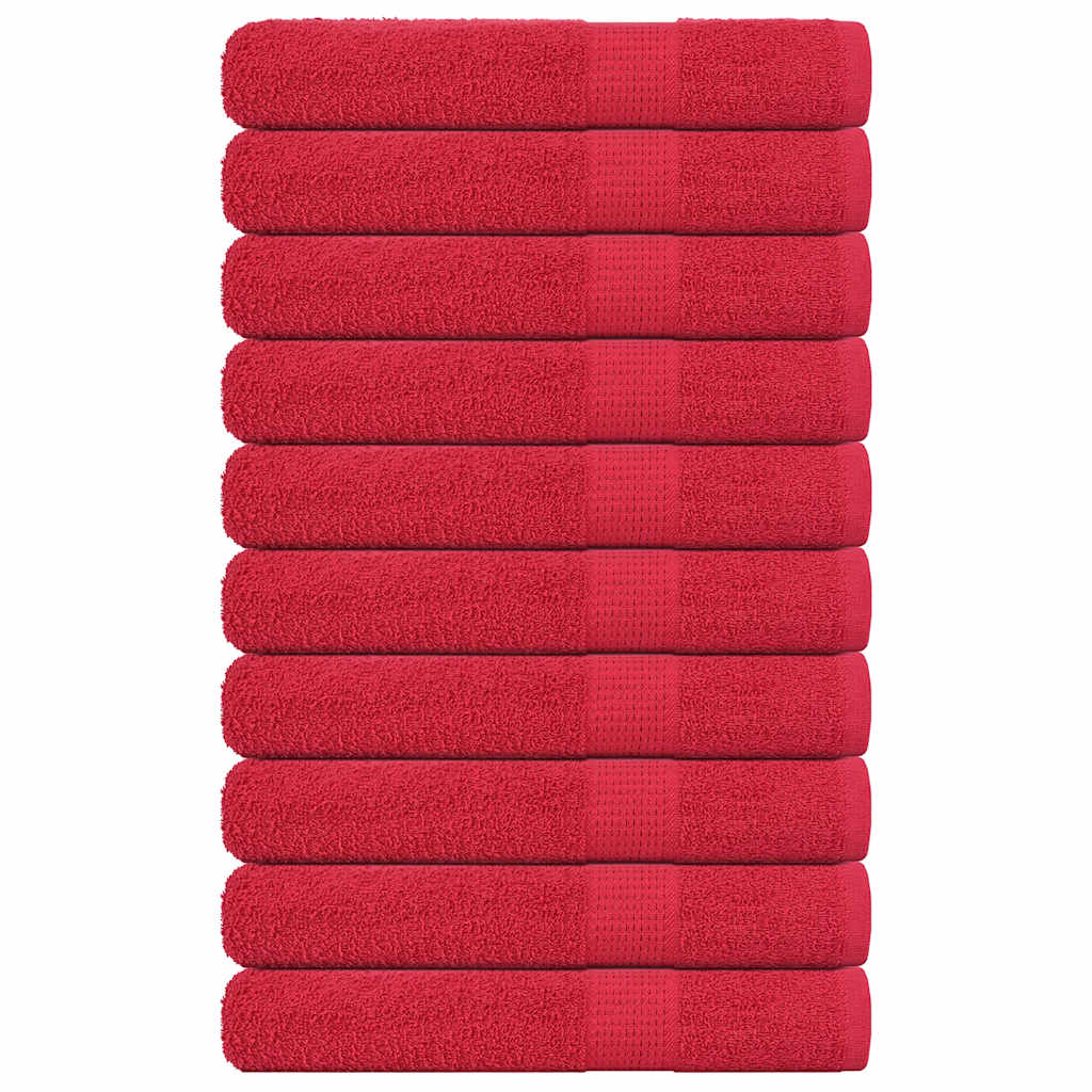 vidaXL Prosoape 10 buc Roșu 100x200 cm 360 g/m² 100% bumbac vidaXL Prosoape 10 buc Roșu 100x200 cm 360 g/m² 100% bumbac