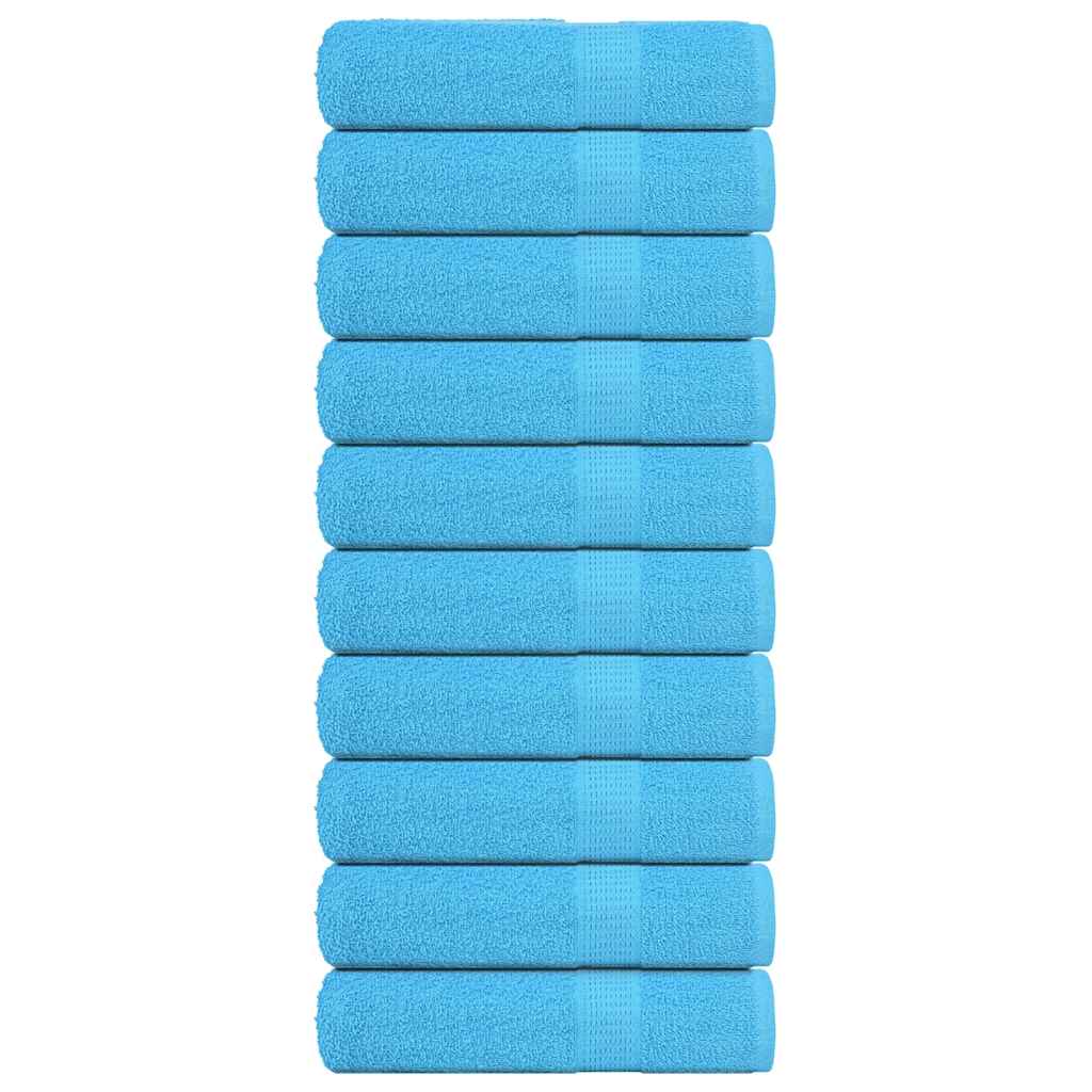 vidaXL Prosoape de mâini, FROGN, 10 buc., turcoaz, 50x100 cm, 360 g/m²