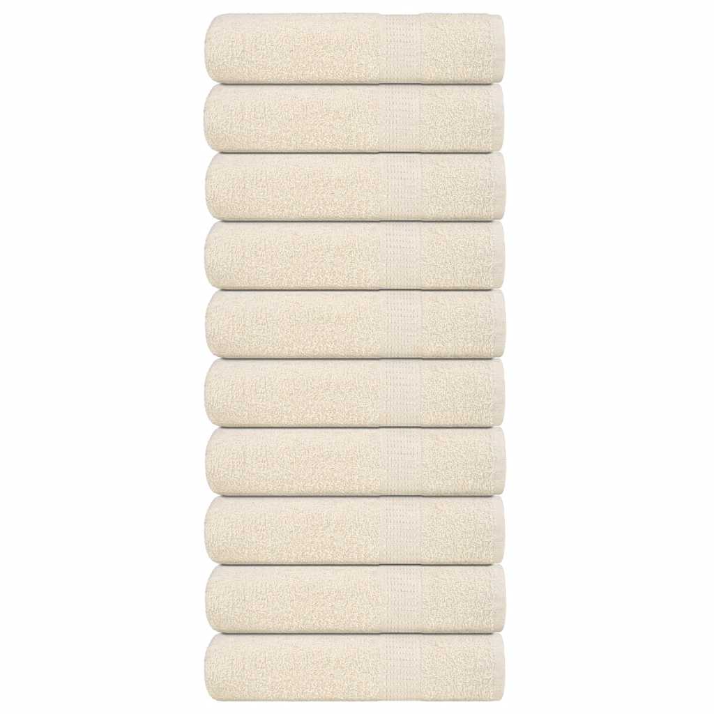 vidaXL Prosoape de baie, FROGN, 10 buc., crem, 100x150 cm, 360 g/m²